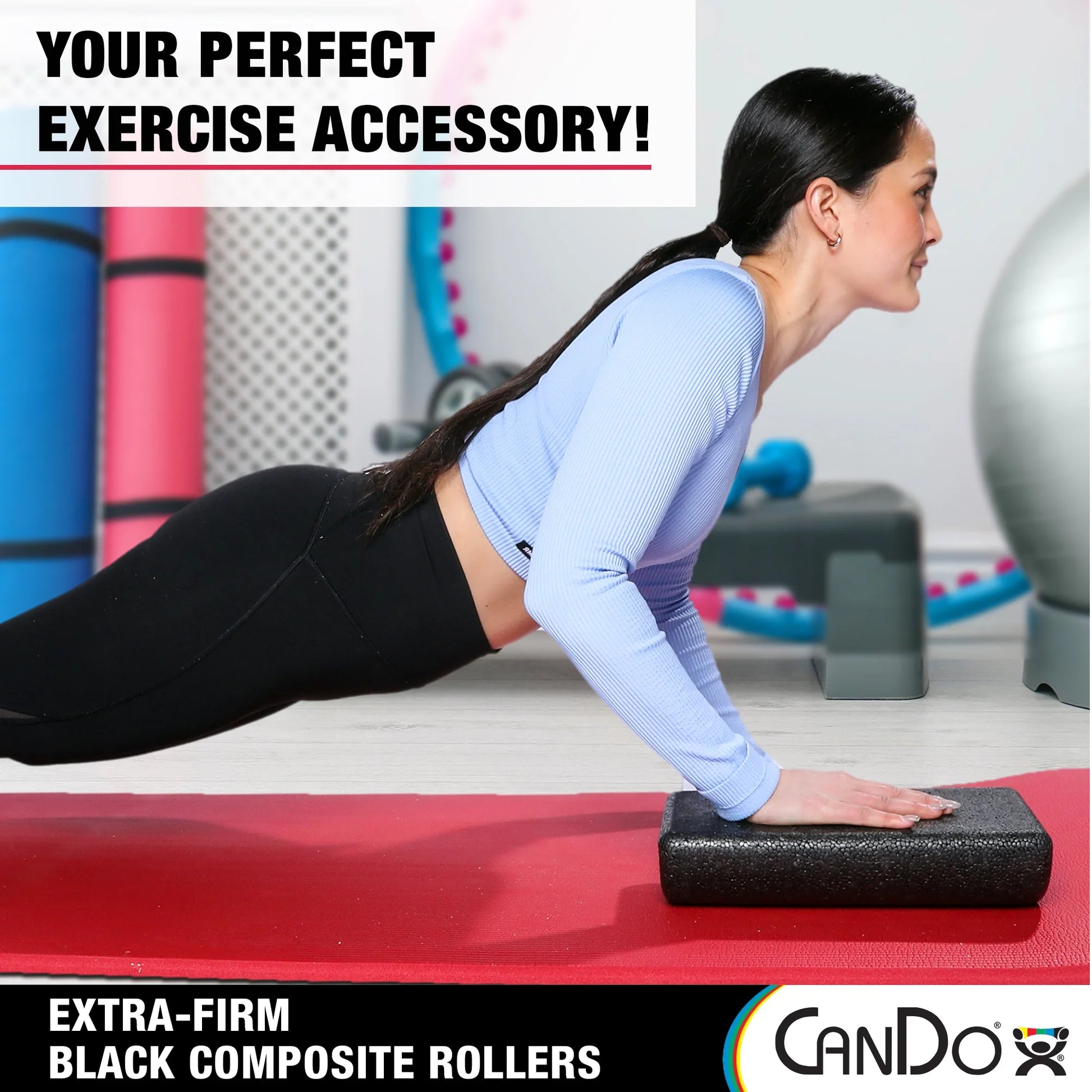 Cando Foam Roller - Black Composite - Extra Firm - 6" X 36" - Half-Round
